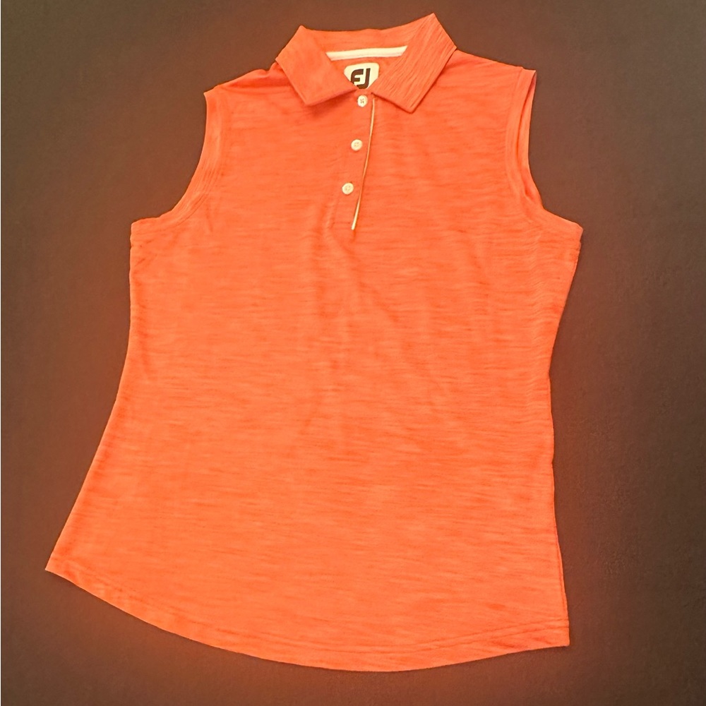 FootJoy Womens orange sleeveless golf polo. Size XS